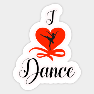 I Love Dance heart Sticker